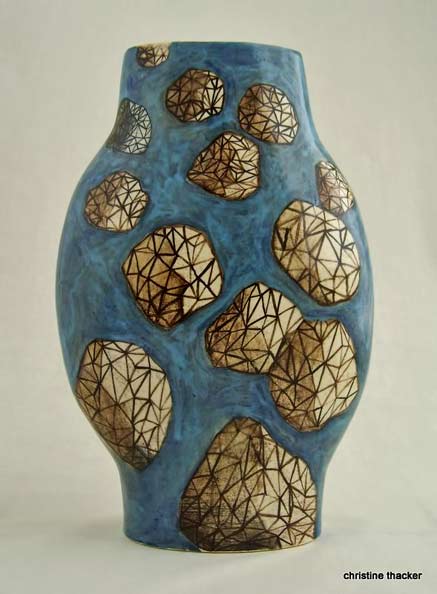 1100-deg,-clear-glaze vase by Christine Thacker