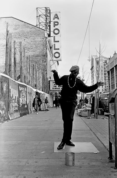 125TH-STREET,-HARLEM,-NY.-May,-1993---This-fellow-calls-himself-Dancing-Harry by Ozier Muhammad