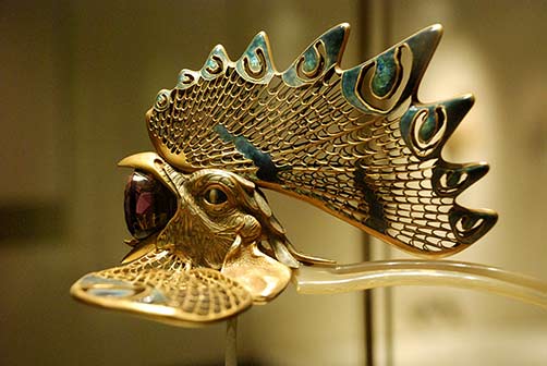 rene lalique cockerel tiara gold