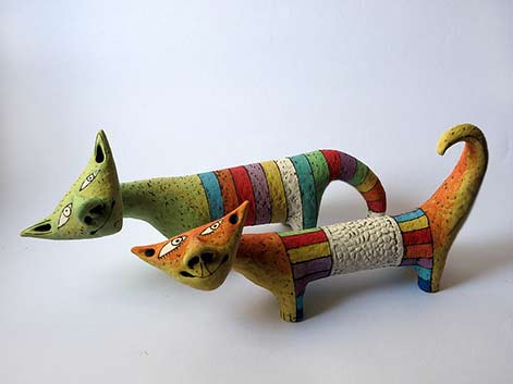 Inna-Olshansky-modernist cat sculptures