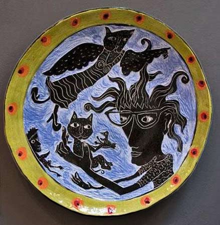 sgraffito wall plate Laura Jean McLaughlin
