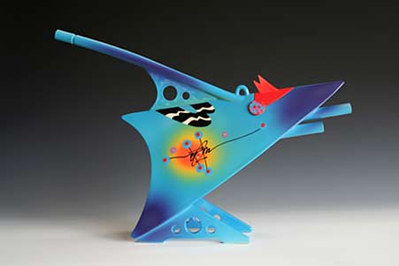 Richard Godfrey polychrome futuristic ceramic teapot