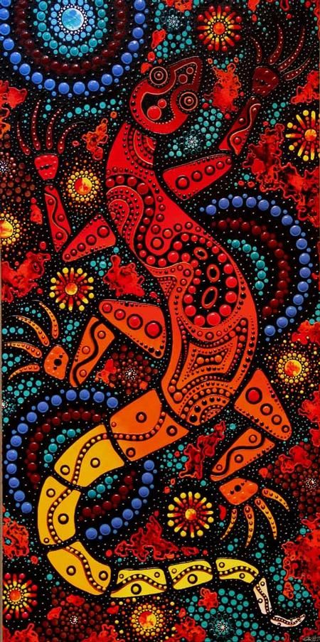  Chern'ee Sutton - Jurutu - Painting of a Goanna Lizard