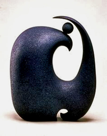 Abstract Sculpture by Lena Arice Lucas - coil built - constructed clay, steel, acrylic