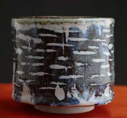 Adam-Whatley-ceramics - Nass shino cup - combination of iron oxide and cobalt to create a black stain