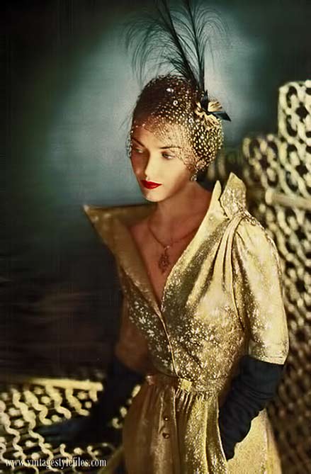 adele-simpson-gold-dress-harpers-bazaar-magazine-1947