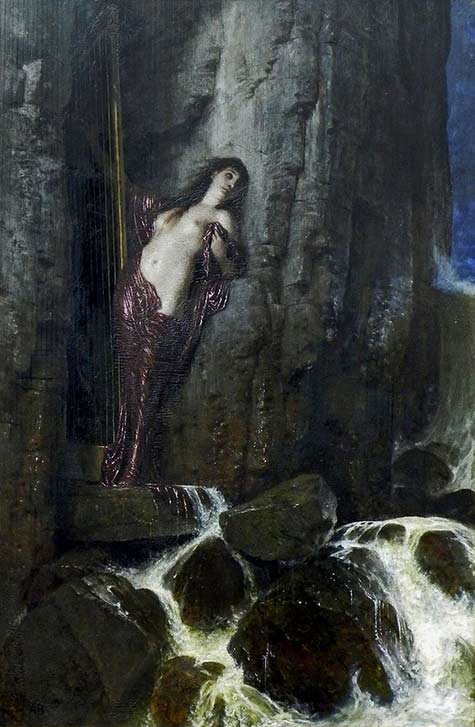 Arnold Bocklin.-1879 woman at an ocean cliff face
