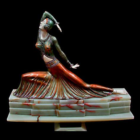Demetre-Chiparus-art-deco-female figure sculpture