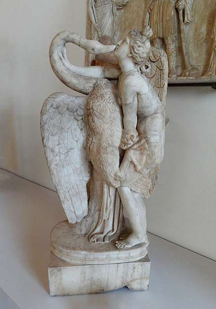 At the Correr Museum in Venice, 'Gruppo di Leda e il Cigno'. This is a Roman replica from Hadrian's era of a 1st century Greek original.
