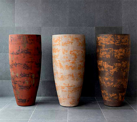 Atelier-Vierkant AHC-mixed clay colour pots