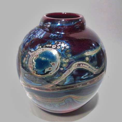 Audrey-Handler-Signed-1973-Studio-Art-Glass-Hand-Blown-Abstract-Vase-Wisconsin---eBay
