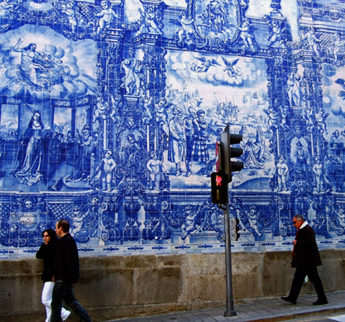 Azulejo-street - Blue and white azulejos, Santa Catarina Chapel