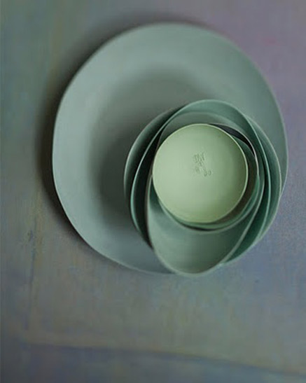Artist and photographer: Dietlind Wolf Set of green ceramic bowls