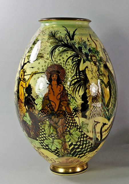 Jacques Massard and Richard Tarone ovoid vase-1995,