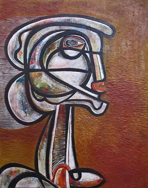 black-and-white-head-bride by Cecil Skotnes woodcut art