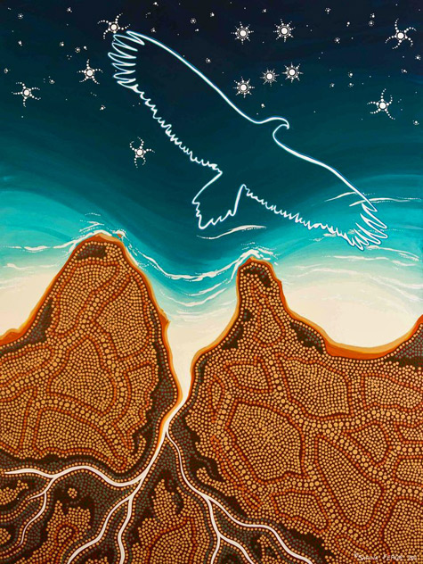 Bunjil.-He-is-the-eagle-(or-eaglehawk)-a-creator-deity,-culture-hero-and-ancestral-being-of-the-Kulin-nation