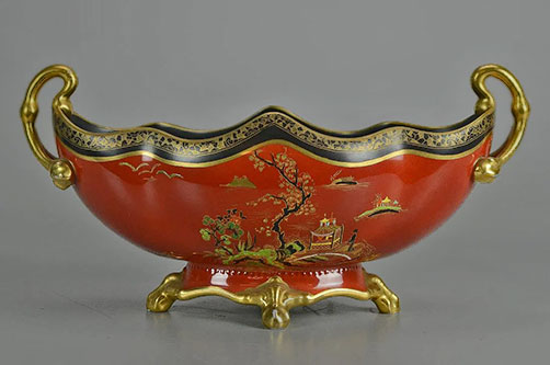 Carlton Ware double handled boat shaped center bowl
