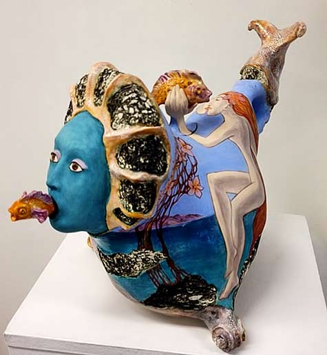 Catch-of-the-Day-ceramic teapot by-Natasha-Dikareva