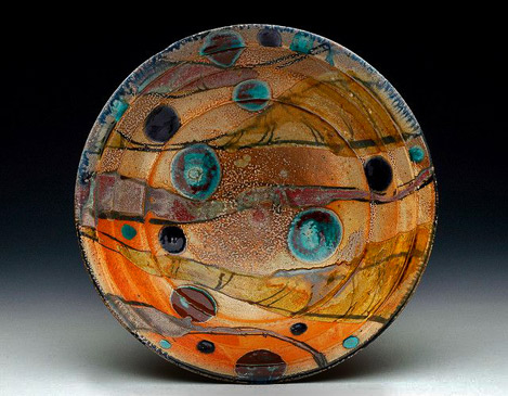 Chris-Baskin---Ladder-Pattern-Bowl Soda fired stoneware serving bowl