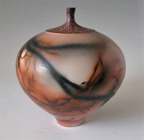 christine-gittins-ceramic-vessel raku fired