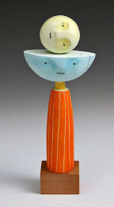 Christine-Kaiser---Moon-Cassandra ceramic sculpture of moon and sun