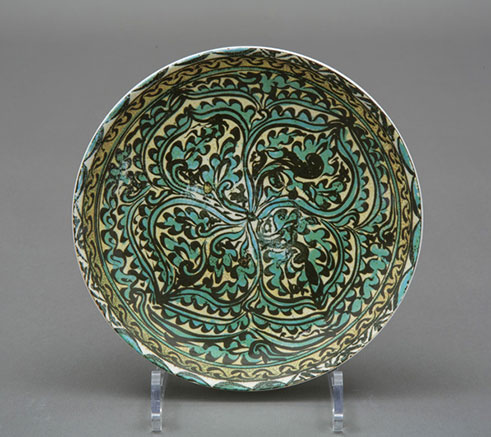 Coupe Porcelain turquoise Plate-(Bukhara)