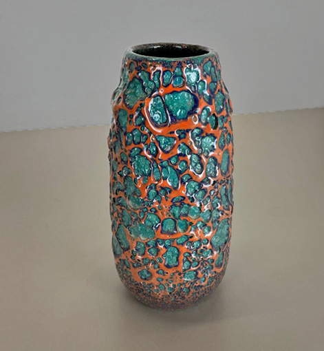 fat lava multi color vase from Scheurich germany 1970s