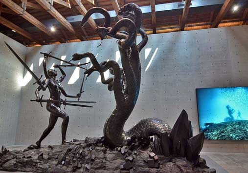 'Hydra and Kali' - Damien Hirst - sculpture of Kali in battle with Hydra