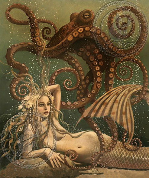 David Delamare Mermaid & Octopus