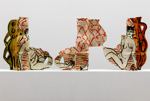 David-Kordansky-Gallery--BEtty-Woodman sculptured pottery