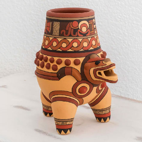 Decorative Ceramic Vessel, Arlen Estrada'Ancient Serpent'
