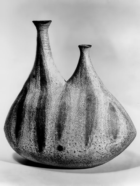 Duo Toshiko-Takaezu double spout vase