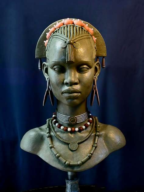 E.V. Female bust 1 by Mark Newman female African bust