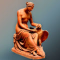 Italian terracotta female sculpture