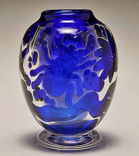 Edvin-Ohrstrom-for-Orrefors-Ariel-blue art-glass-vase