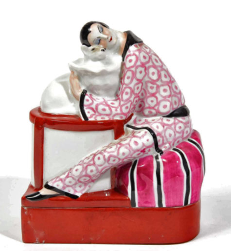 Elte. Limoges. L France.-Elegant-in-indoor-pajama-and-her-dog.-Circa-1925-1935