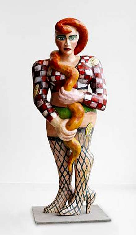 Elvira-Bach lady with an orange serpent