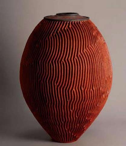 Emmanuel-Manu-Peccatte lidded ovoid vessel