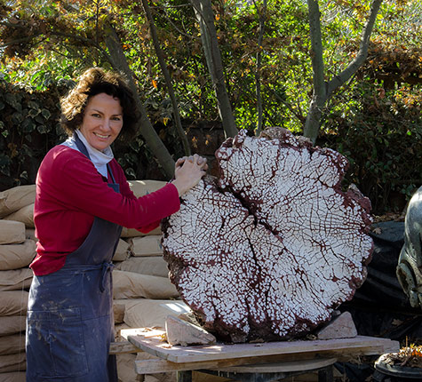 Pascale Lehmann-with large ceramic sculpture