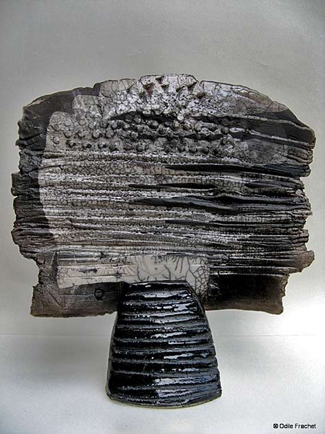 Odile-Frachet heavy textured ceramic sculpture