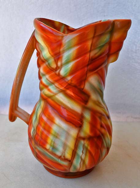 Orange, green and yellow Falcon Ware Georgia Pitcher Jug