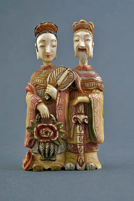 Chinese fine painted ivory double snuff bottle--dating19th-20th Century