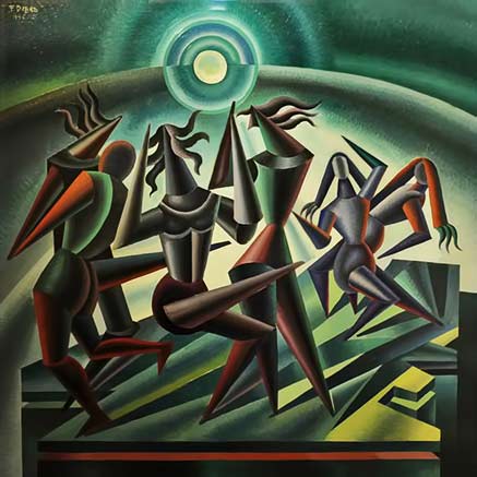 fortunato-depero-futurism-paintings Moon Dance