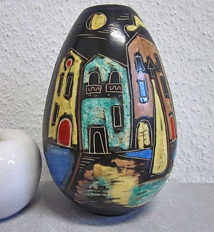 German Ahr-Keramik Venedig Venice 50s art pottery vase WGP mid-century ceramicDesignclassics24