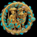 Gold boot buckle artefact
