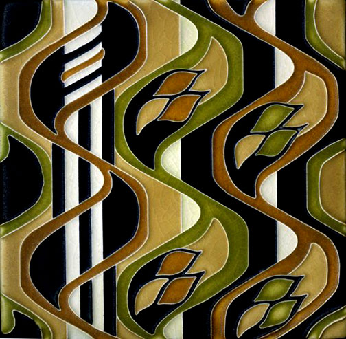 Gotham in Olive,-Motawi Tileworks ceramic wall tile