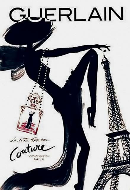 black female silhouette guerlain poster
