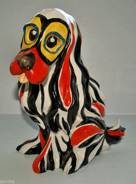Guido-Cacciapuoti-Righetto-Spaniel-Dog-Ceramic-Figurine-Sculpture