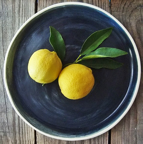 Handbuilt-earthenware-large-indigo-wash-plate-by-YunikoStudio-