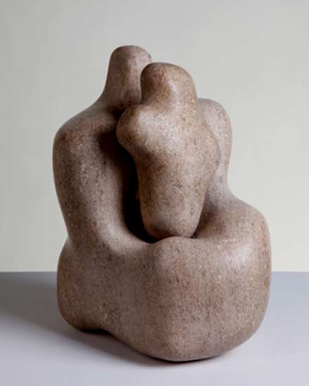 Hepworth's Mother and Child (1934), made of pink ancaster stone